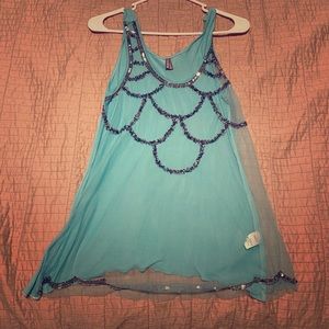 Sheer vanity tank top